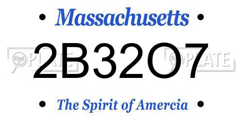 2B32O7 Massachusetts License Plate