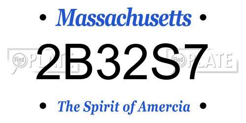 2B32S7 Massachusetts License Plate