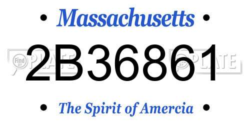 2B36861 Massachusetts License Plate