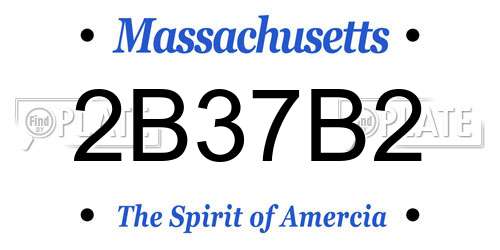 2B37B2 Massachusetts License Plate