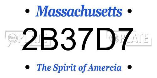 2B37D7 Massachusetts License Plate