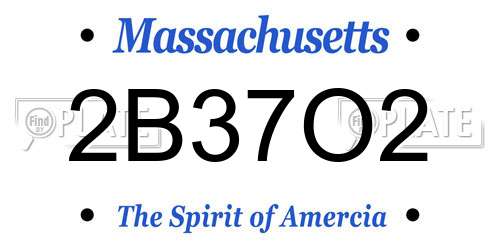 2B37O2 Massachusetts License Plate