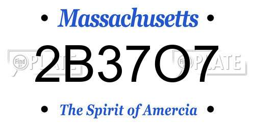 2B37O7 Massachusetts License Plate