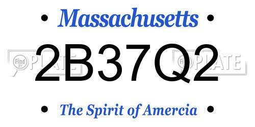 2B37Q2 Massachusetts License Plate