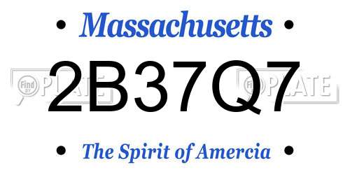 2B37Q7 Massachusetts License Plate