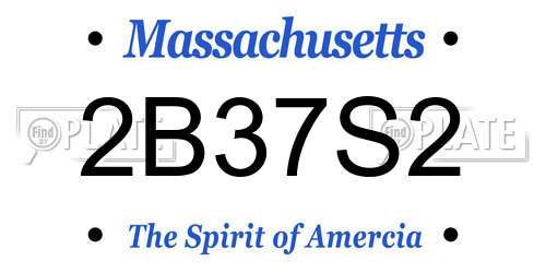 2B37S2 Massachusetts License Plate