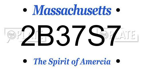 2B37S7 Massachusetts License Plate