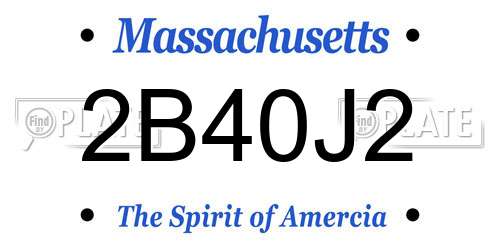 2B40J2 Massachusetts License Plate