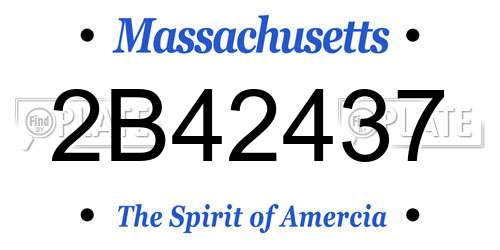 2B42437 Massachusetts License Plate