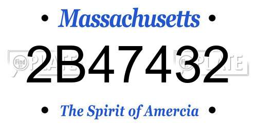 2B47432 Massachusetts License Plate