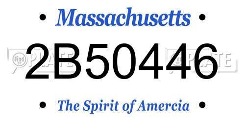 2B50446 Massachusetts License Plate