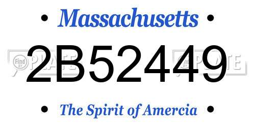 2B52449 Massachusetts License Plate