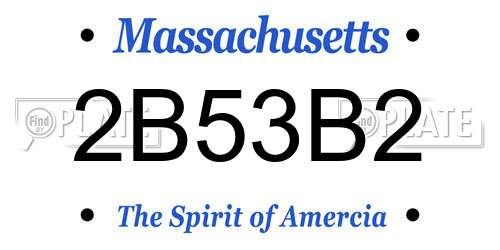 2B53B2 Massachusetts License Plate