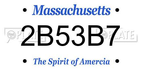 2B53B7 Massachusetts License Plate