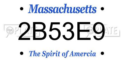2B53E9 Massachusetts License Plate