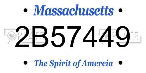 2B57449 Massachusetts License Plate
