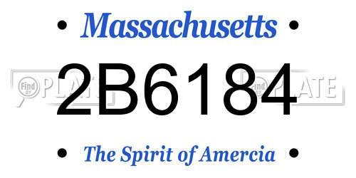2B6184 Massachusetts License Plate
