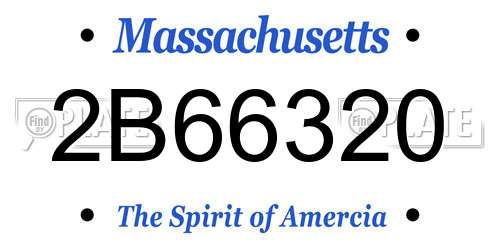 2B66320 Massachusetts License Plate