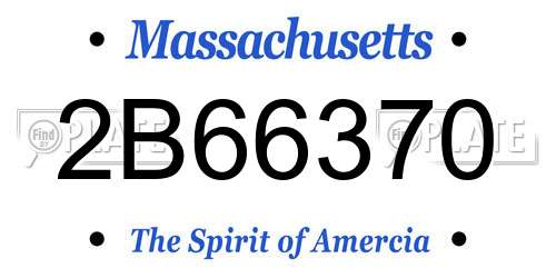 2B66370 Massachusetts License Plate