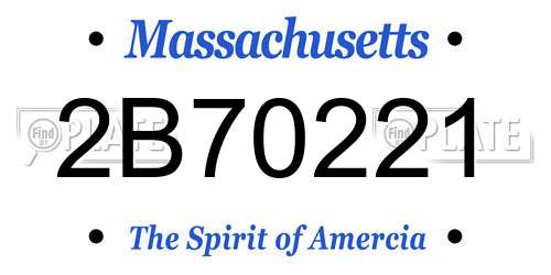 2B70221 Massachusetts License Plate