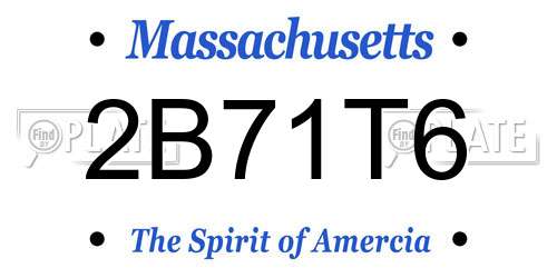 2B71T6 Massachusetts License Plate