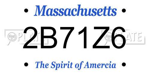 2B71Z6 Massachusetts License Plate