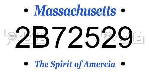 2B72529 Massachusetts License Plate
