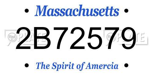2B72579 Massachusetts License Plate