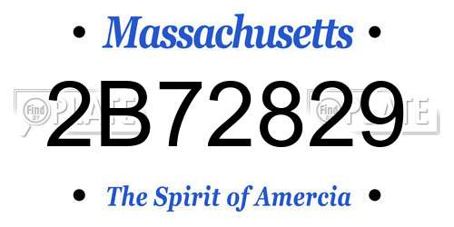 2B72829 Massachusetts License Plate