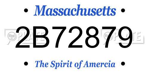 2B72879 Massachusetts License Plate