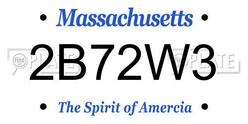 2B72W3 Massachusetts License Plate