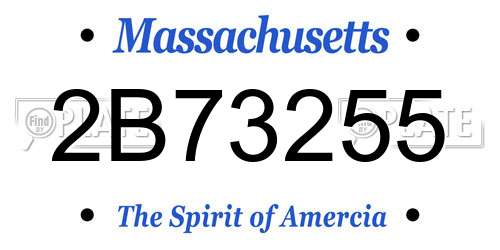 2B73255 Massachusetts License Plate