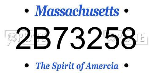 2B73258 Massachusetts License Plate