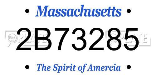 2B73285 Massachusetts License Plate
