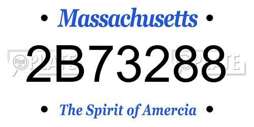 2B73288 Massachusetts License Plate