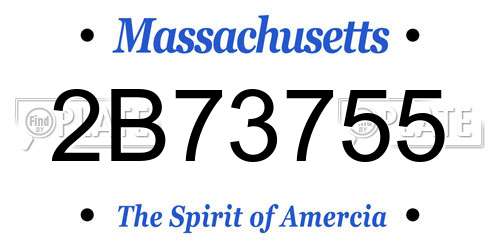 2B73755 Massachusetts License Plate