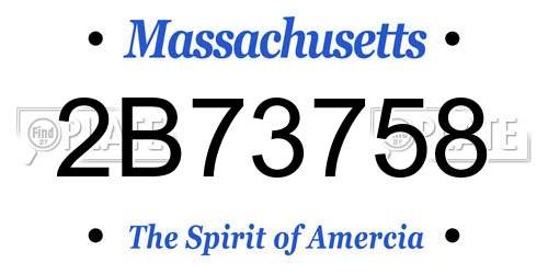 2B73758 Massachusetts License Plate