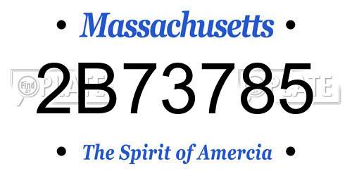 2B73785 Massachusetts License Plate