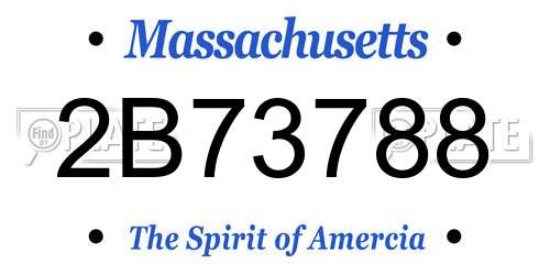2B73788 Massachusetts License Plate