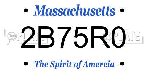 2B75R0 Massachusetts License Plate