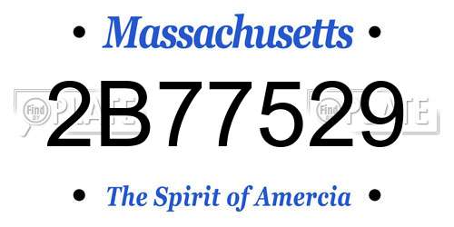 2B77529 Massachusetts License Plate
