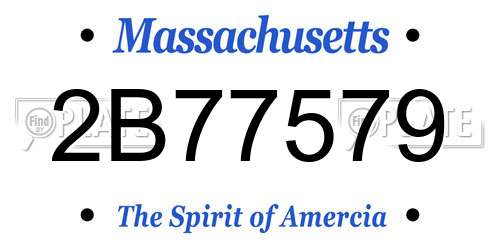 2B77579 Massachusetts License Plate