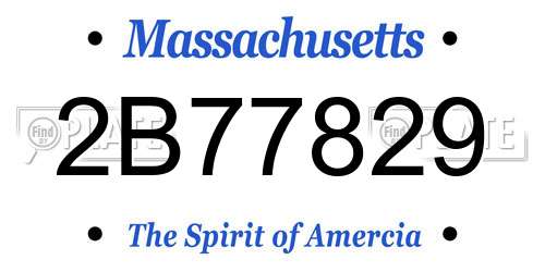 2B77829 Massachusetts License Plate