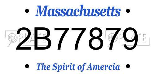 2B77879 Massachusetts License Plate