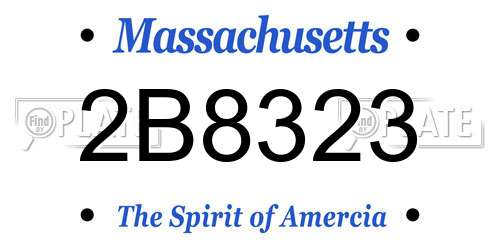 2B8323 Massachusetts License Plate