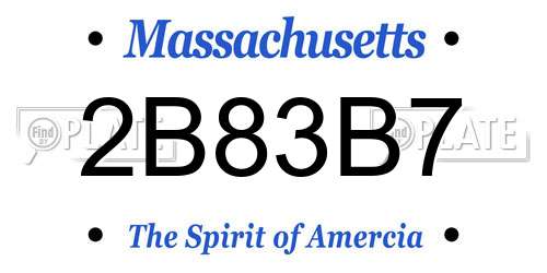 2B83B7 Massachusetts License Plate