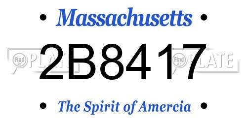 2B8417 Massachusetts License Plate