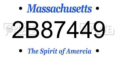 2B87449 Massachusetts License Plate