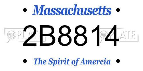 2B8814 Massachusetts License Plate