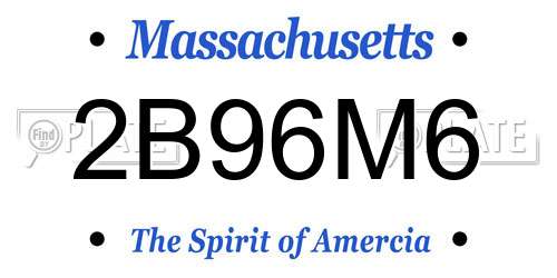 2B96M6 Massachusetts License Plate